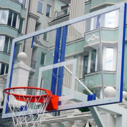 Щит баскетбольный поликарбонат 10мм 1800х1050мм, игровой с основанием